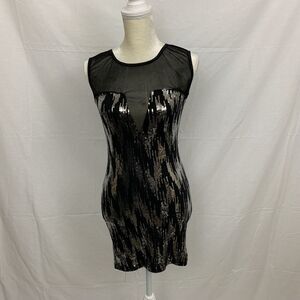 womens agaci black dress with silver sequence XS ?